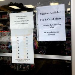 Plainview Family Pharmacy - Hours on door