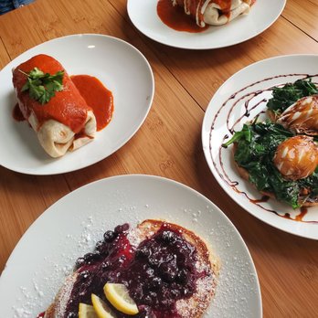 Bits Cafe - Berry pancakes, special breakfast and two burrito specials. So yummy!!!!!!! - Coffee & Tea Near Me - Olympia, Washington