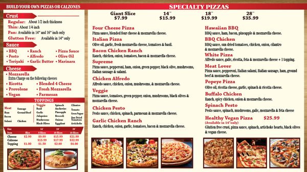Menu photo 8 Giant Bronx Pizza Santee, CA