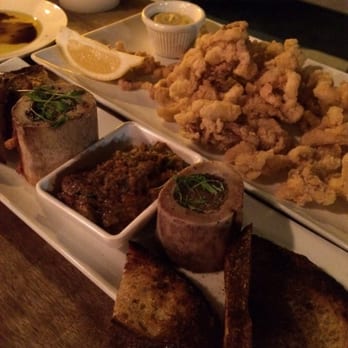 La Cosecha Bar + Restaurant - Bone marrow oxtail calamari apps - Spanish Near Me - Paso Robles, California