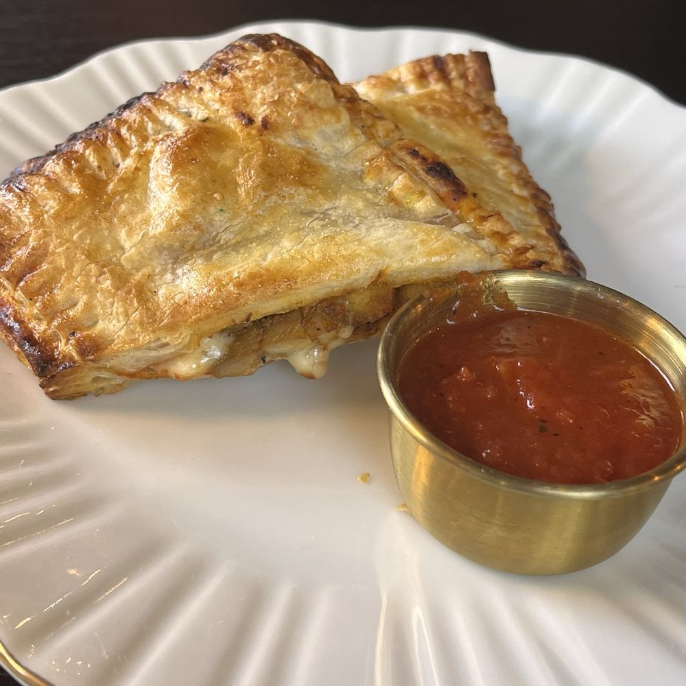 Fusion Social - Tandoori Paneer Pizza Puff - Desserts Near Me - Warrenville, Illinois Fusion Social - Tandoori Paneer Pizza Puff - Desserts Near Me - Warrenville, Illinois