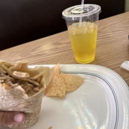 Chile verde burrito with a piña Chile verde burrito with a piña