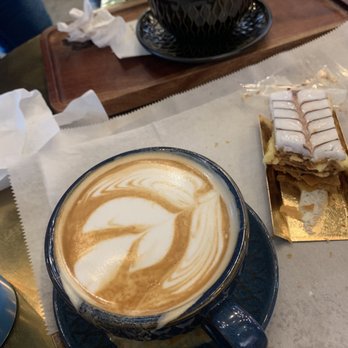 Chateau De Chantilly Cafe - Pumpkin spiced late  and napoleon - Bakeries Near Me - Chantilly, Virginia