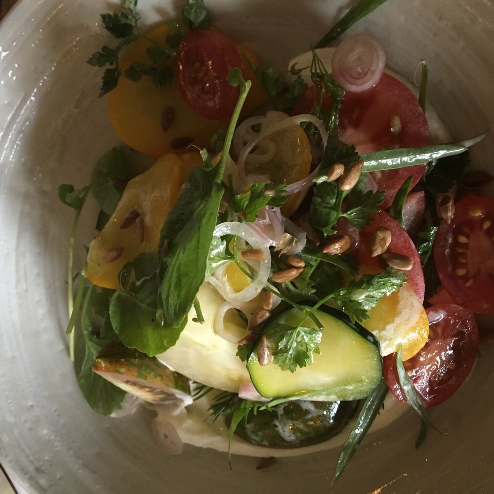 The Dairy - Heirloom tomato dish- brunch - Bars Near Me - London, XGL