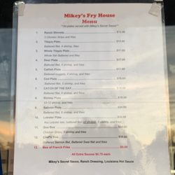 Mikey's Fry House - Menu