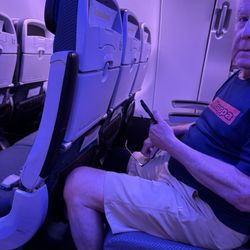 Hawaiian Airlines - Here is the leg room. My knees are right up against the seat in front of for $60. I plan to reject the charge.