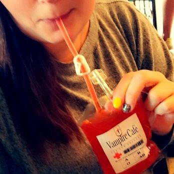 Vampire Cafe - Blood bag drinks (Fangria, vampire sangria) - Cafes Near Me - New Orleans, Louisiana