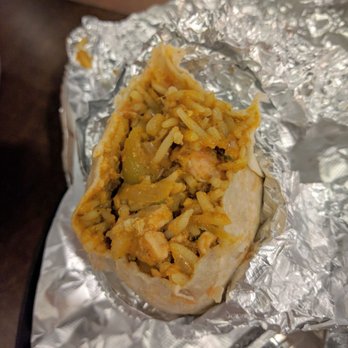 Curry Up Now - Biryani burrito interior. - Indian Near Me - Decatur, Georgia