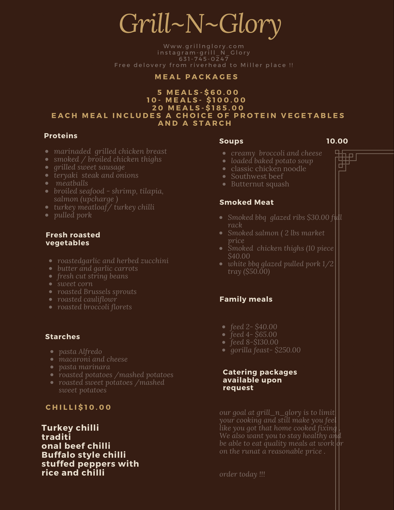 GRILL N GLORY Updated April 2024 Wading River, New York Food