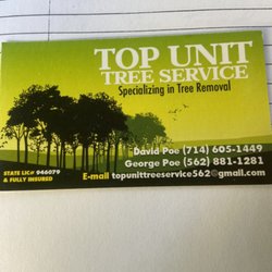 Top Unit Tree Service - Call us at (562)881-1281 or(714)605-1449