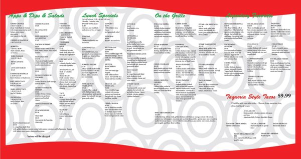 Menu photo 1 La Banda Mexican Grille Waterville, OH