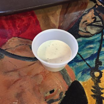 Fisherman's Market - 75 cents for this tiny cup of ranch. Irritating to begin with, then they barely give you any. - Seafood Near Me - Eugene, Oregon