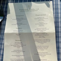 Restaurant Waldschänke - Speisekarte