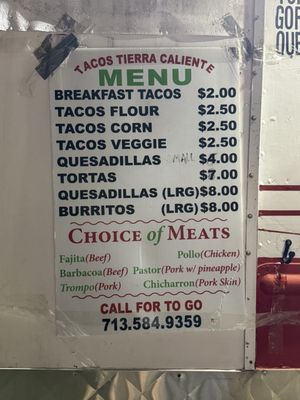 Menu photo 5 Tacos Tierra Caliente Houston, TX