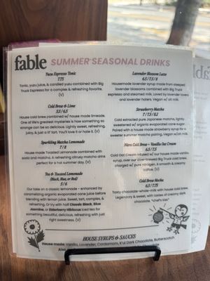 Menu photo 4 Fable Seattle, WA