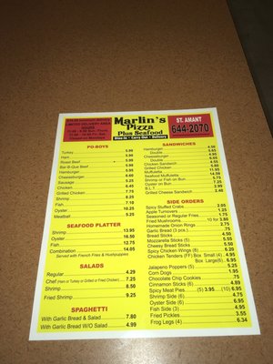 Menu photo 4 Marlin's Pizza Plus St. Amant, LA Menu photo 4 Marlin's Pizza Plus St. Amant, LA