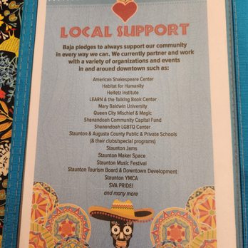 Baja Bean - a sign for local support - Mexican Near Me - Staunton, Virginia Baja Bean - a sign for local support - Mexican Near Me - Staunton, Virginia