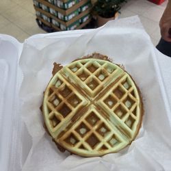 Pandan coconut waffle