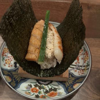 Saijo - Los Angeles - Culver City - signature handroll (seared salmon belly, blue crab, shrimp) - Japanese Near Me - Los Angeles, California