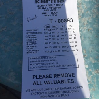 Karma Carwash - prices for car wash, they offer a la carte pricing too - Car Wash Near Me - Miami, Florida Karma Carwash - prices for car wash, they offer a la carte pricing too - Car Wash Near Me - Miami, Florida