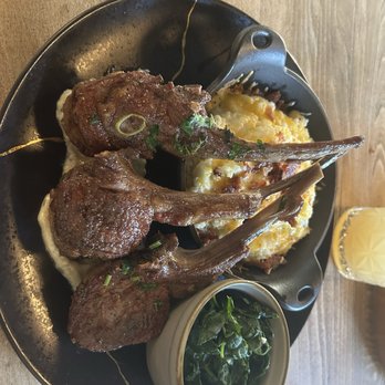 Junior Restaurant  - Pork chops with loaded mashed potatoes with spinach - Lounges Near Me - Roseville, California