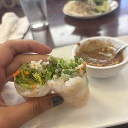 Spring rolls with peanut sauce Spring rolls with peanut sauce