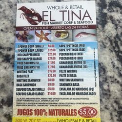 El Tina Fish Market - Menu