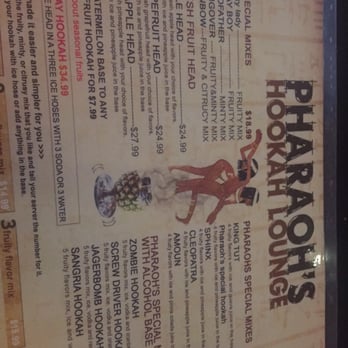 Pharaoh's Hookah Lounge - Menu - Hookah Bars Near Me - Hurst, Texas