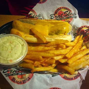 Brat Stop - Geese brat with fries - Bars Near Me - Kenosha, Wisconsin