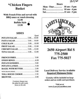 Menu photo 3 Larry's Lunch Box Delicatessen North Naples, FL