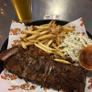 Phil's BBQ - Half rack of beef ribs, fries and coleslaw. House IPA to drink. - Barbeque Near Me - San Diego, California Phil's BBQ - Half rack of beef ribs, fries and coleslaw. House IPA to drink. - Barbeque Near Me - San Diego, California