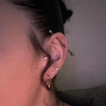 Carmelo's Ink City - Industrial and conch piercing (new) Tragus done out of state, lobe piercing done with a gun - Piercing Near Me - Syracuse, New York Carmelo's Ink City - Industrial and conch piercing (new) Tragus done out of state, lobe piercing done with a gun - Piercing Near Me - Syracuse, New York