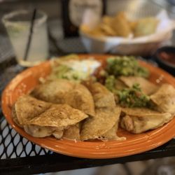 Casa Don Pedro - street chicken quesadillas with some quac and sour cream