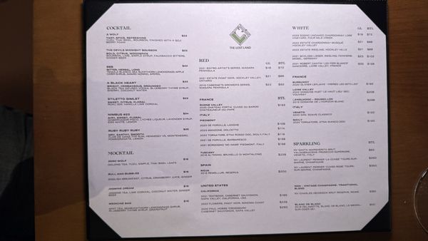 Menu photo 2 The Lost Land Toronto, ON