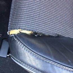 Driver side seat was unraveling. Driver side seat was unraveling.