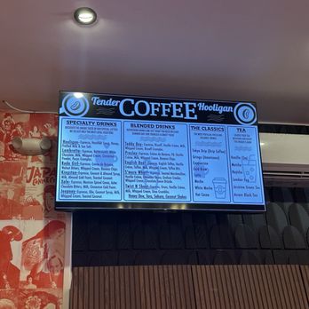 Tender Hooligan - Menu 06/01/2025 - Themed Cafes Near Me - Chula Vista, California
