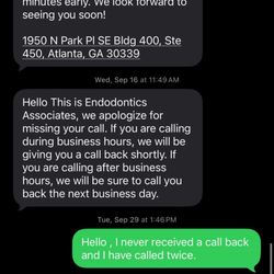 Endodontic Associates of Atlanta - Original appointment and new appointment