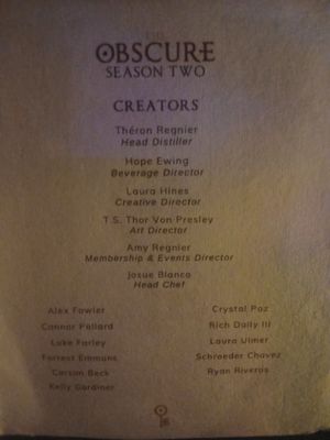 Menu photo 8 The Obscure Distillery Los Angeles, CA Menu photo 8 The Obscure Distillery Los Angeles, CA