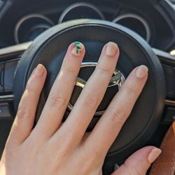 Fancy Nails - Gel manicure with accent nail.