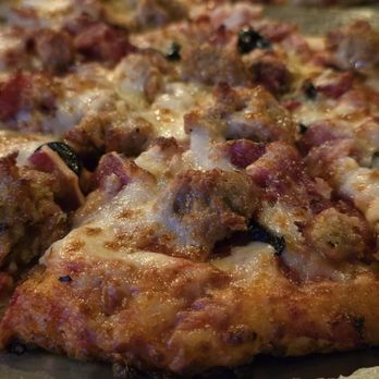 Slice of Italy - Pizza with peperoni, Italian sausage, pastrami, and black olive - Pizza Near Me - Bakersfield, California Slice of Italy - Pizza with peperoni, Italian sausage, pastrami, and black olive - Pizza Near Me - Bakersfield, California