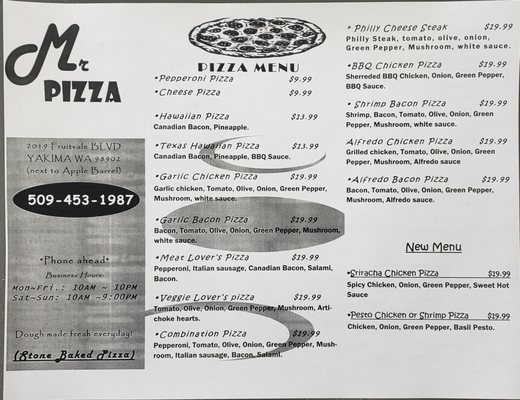 Menu photo 1 Mr. Pizza Yakima, WA