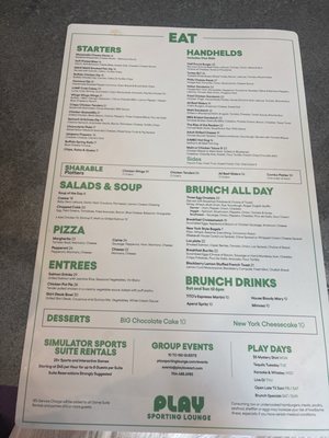Menu photo 1 Play Sporting Lounge Hollywood, FL Menu photo 1 Play Sporting Lounge Hollywood, FL