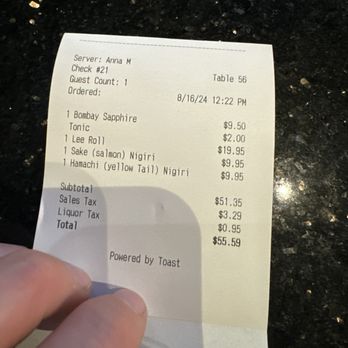 Osaka Japanese Steakhouse - My check - Japanese Near Me - Midland, Texas