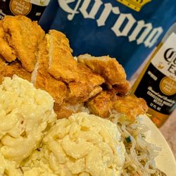 Ohana Karaoke Grill & Bar - Fish Jun with a bucket of beer