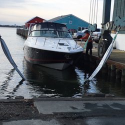Ferry Point Marina - Launching for sea trial, right on schedule.