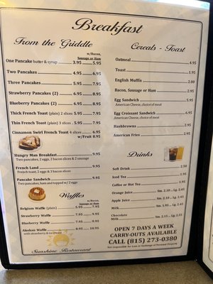 Menu photo 3 Sunshine Restaurant Savanna, IL Menu photo 3 Sunshine Restaurant Savanna, IL