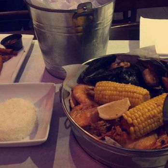 The Boiling House - Two pounds of shrimp and one pound of mussels with two corns and rice. - Cajun/Creole Near Me - Cherry Hill, New Jersey