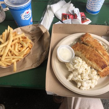 Rainbow Drive-In - Mahi plate with fries instead of rice - Hawaiian Near Me - Honolulu, Hawaii Rainbow Drive-In - Mahi plate with fries instead of rice - Hawaiian Near Me - Honolulu, Hawaii