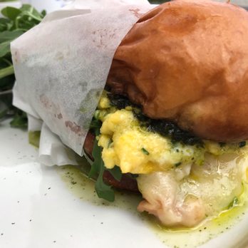 Eggspresso - Mr. Eggspresso (turkey ham, soft eggs, arugula, cheese, pesto sauce, ...), amazing healthy wet burger - Breakfast & Brunch Near Me - Fullerton, California Eggspresso - Mr. Eggspresso (turkey ham, soft eggs, arugula, cheese, pesto sauce, ...), amazing healthy wet burger - Breakfast & Brunch Near Me - Fullerton, California