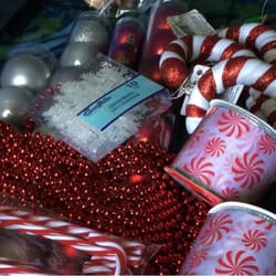 Dollar Tree - Bunch of cute ornaments for a candy cane themed tree. Love it!